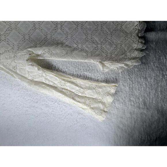 Cream Lace Button Up Long Sleeve Blouse Womens Bohemian Cottage - Picture 3 of 5